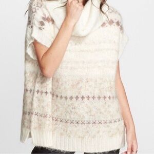 FREE PEOPLE | NWT IVORY SNOW BUNNY FAIR ISLE SWEATER SCOOP NECK XS